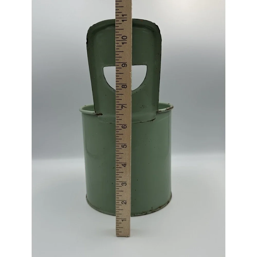 Vintage‎ Green Enamel Ware Hanging Brush Holder